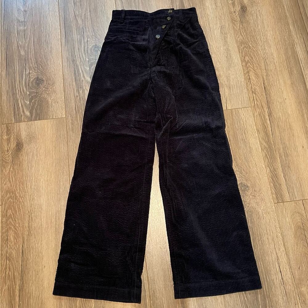 & Other Stories Corduroy High Rise Wide Leg Button Up Pants Blue Women’s